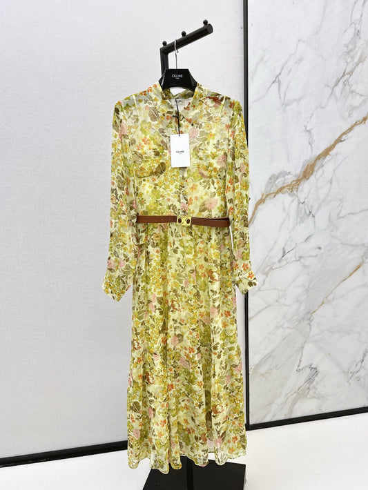 Ce 25ss silk shirt dress