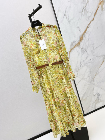 Ce 25ss silk shirt dress