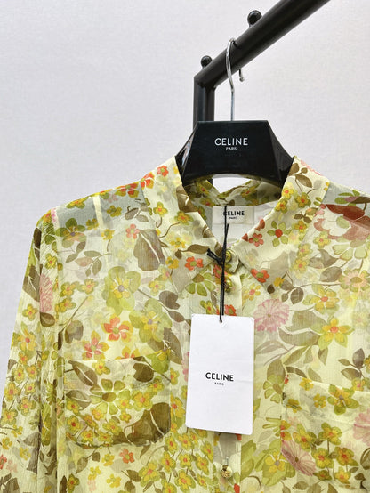 Ce 25ss silk shirt dress