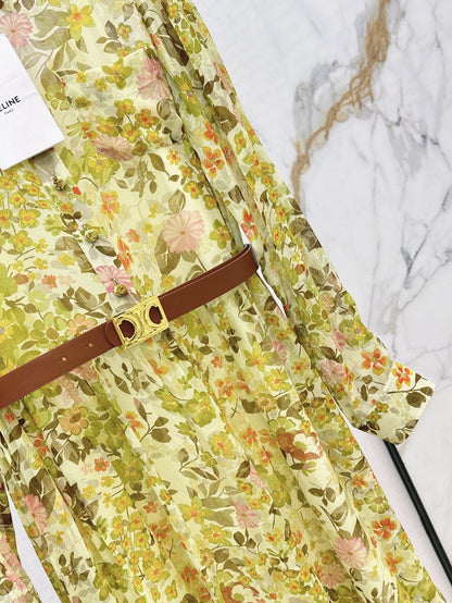 Ce 25ss silk shirt dress