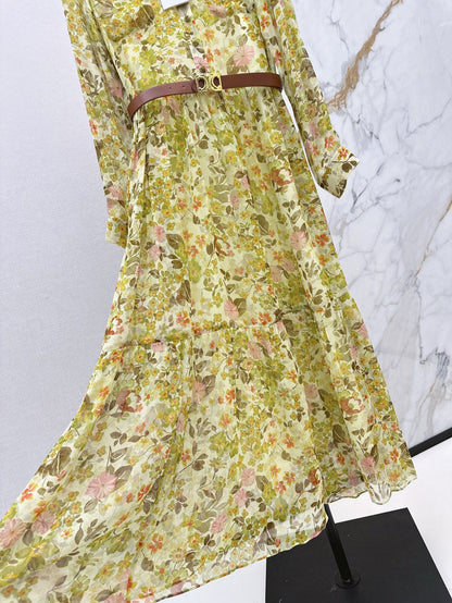 Ce 25ss silk shirt dress