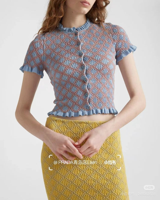 P 25ss knitted buttons shirt