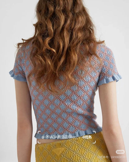 P 25ss knitted buttons shirt