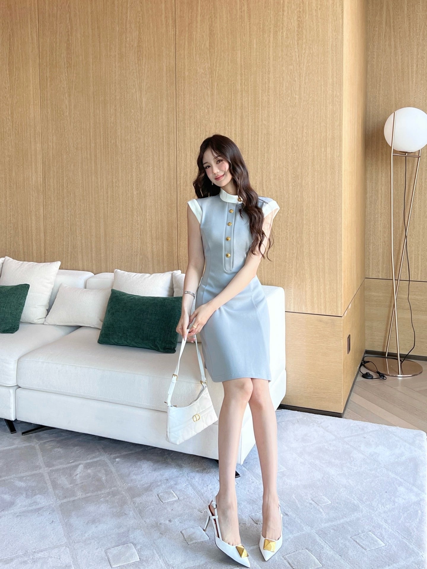 L 25ss sleeveless shirt dress