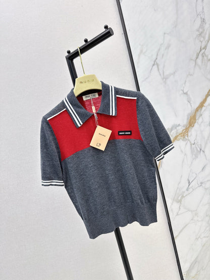 m 25ss knitted polo shirt