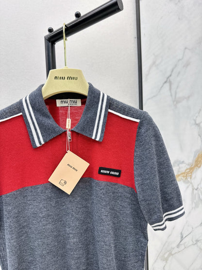 m 25ss knitted polo shirt