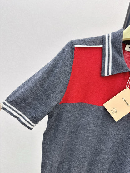 m 25ss knitted polo shirt