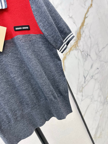 m 25ss knitted polo shirt