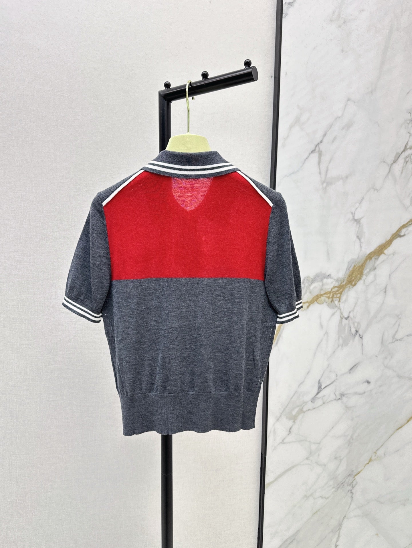 m 25ss knitted polo shirt
