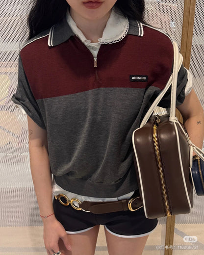 m 25ss knitted polo shirt
