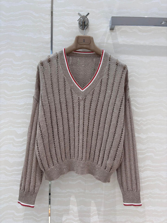 Bru v neck knitted sweater