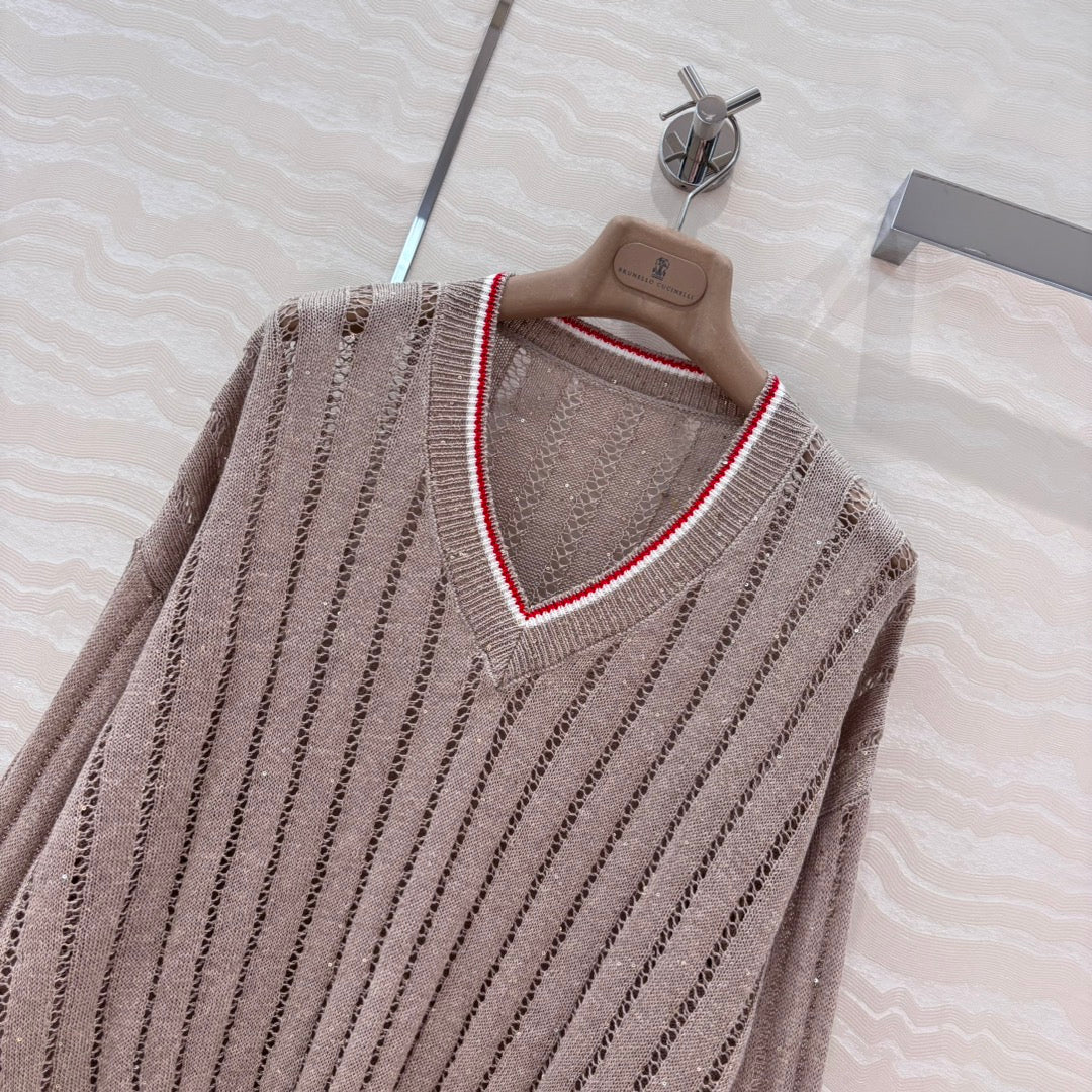 Bru v neck knitted sweater