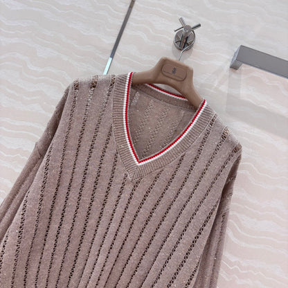 Bru v neck knitted sweater