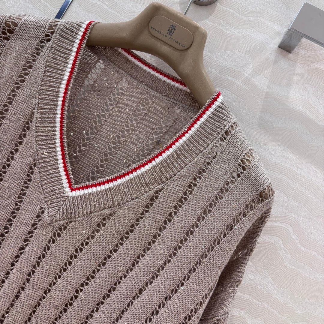 Bru v neck knitted sweater