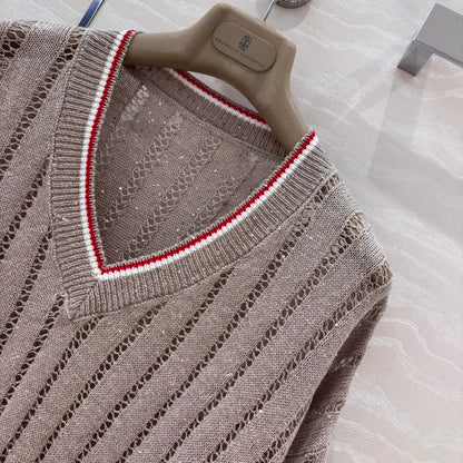 Bru v neck knitted sweater
