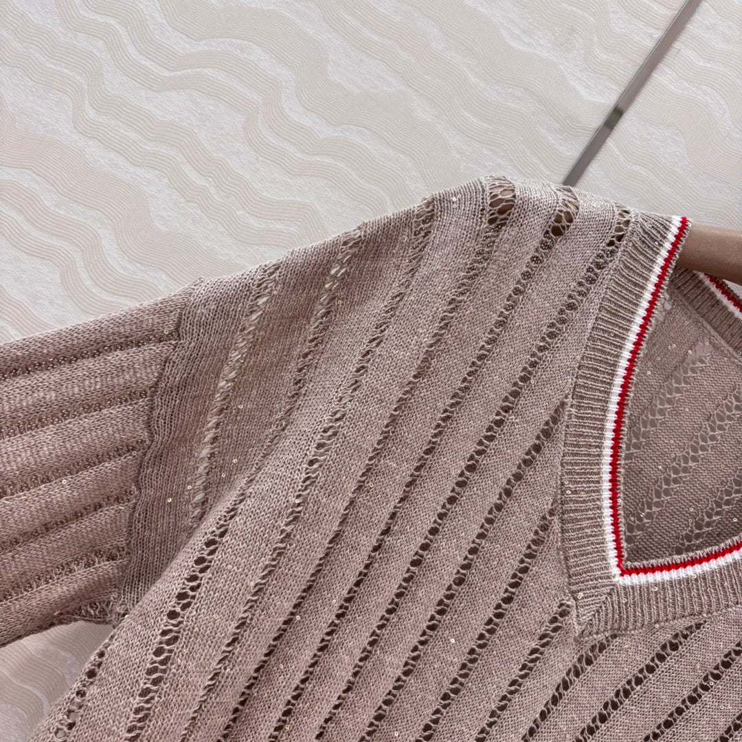 Bru v neck knitted sweater