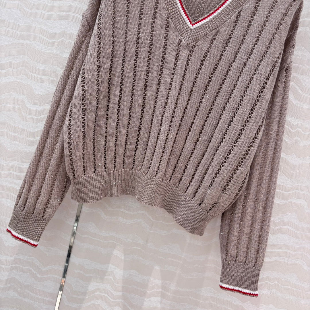 Bru v neck knitted sweater