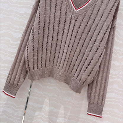 Bru v neck knitted sweater
