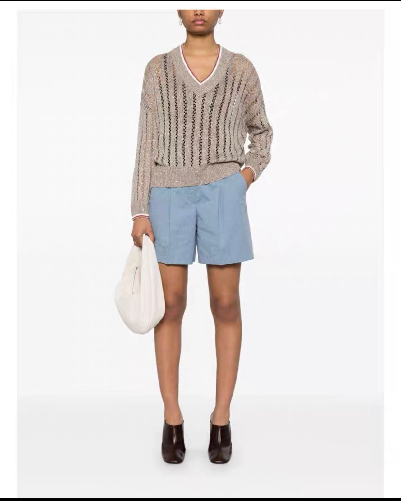 Bru v neck knitted sweater