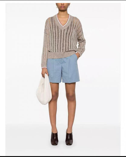 Bru v neck knitted sweater