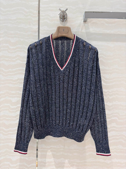 bru 25ss v neck knitted sweater