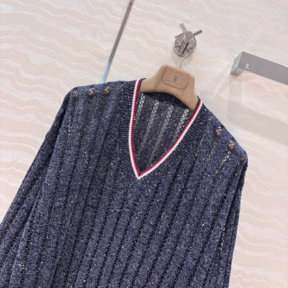 bru 25ss v neck knitted sweater