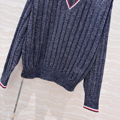 bru 25ss v neck knitted sweater
