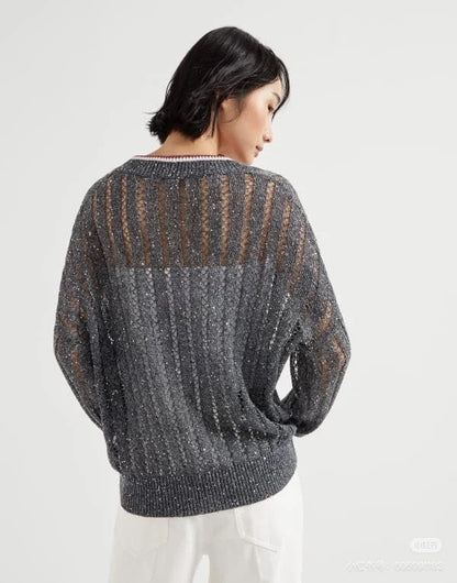 bru 25ss v neck knitted sweater