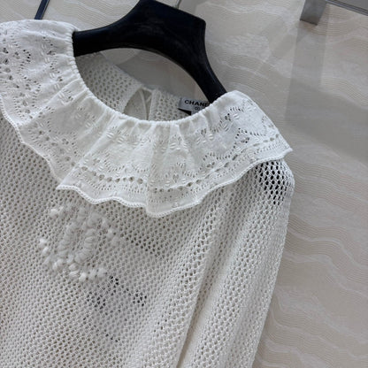 ch 25ss hollow sweater