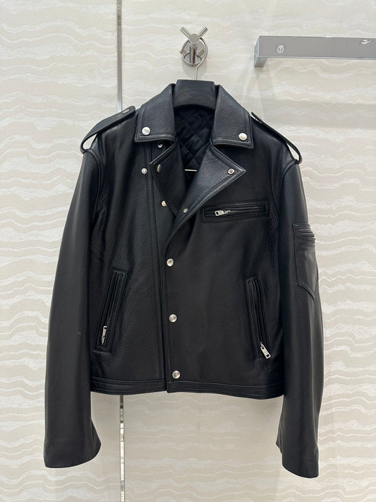 P 24fw leather jacket