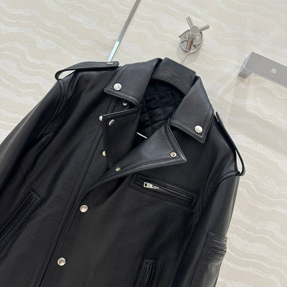 P 24fw leather jacket
