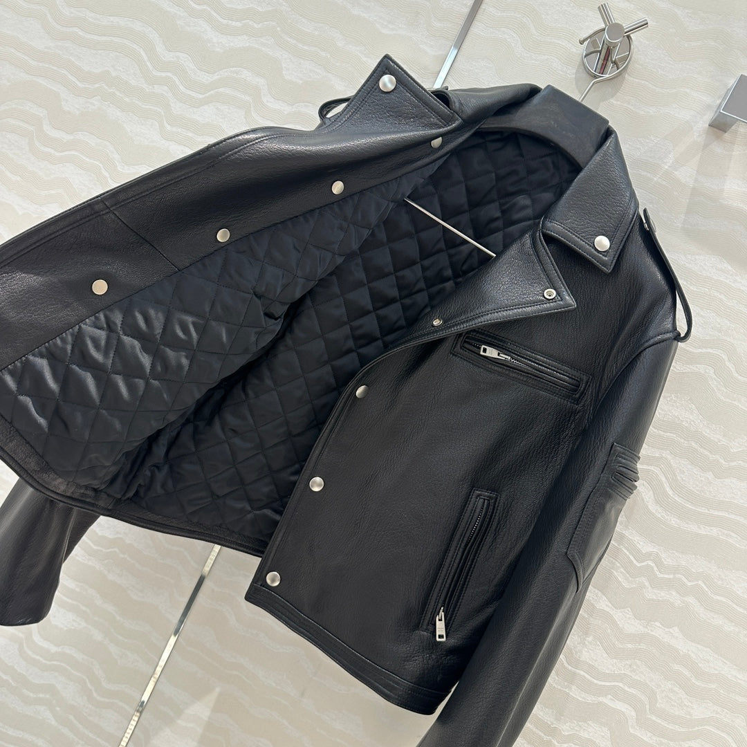 P 24fw leather jacket