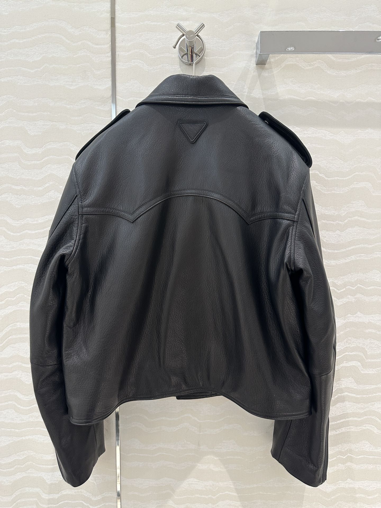 P 24fw leather jacket