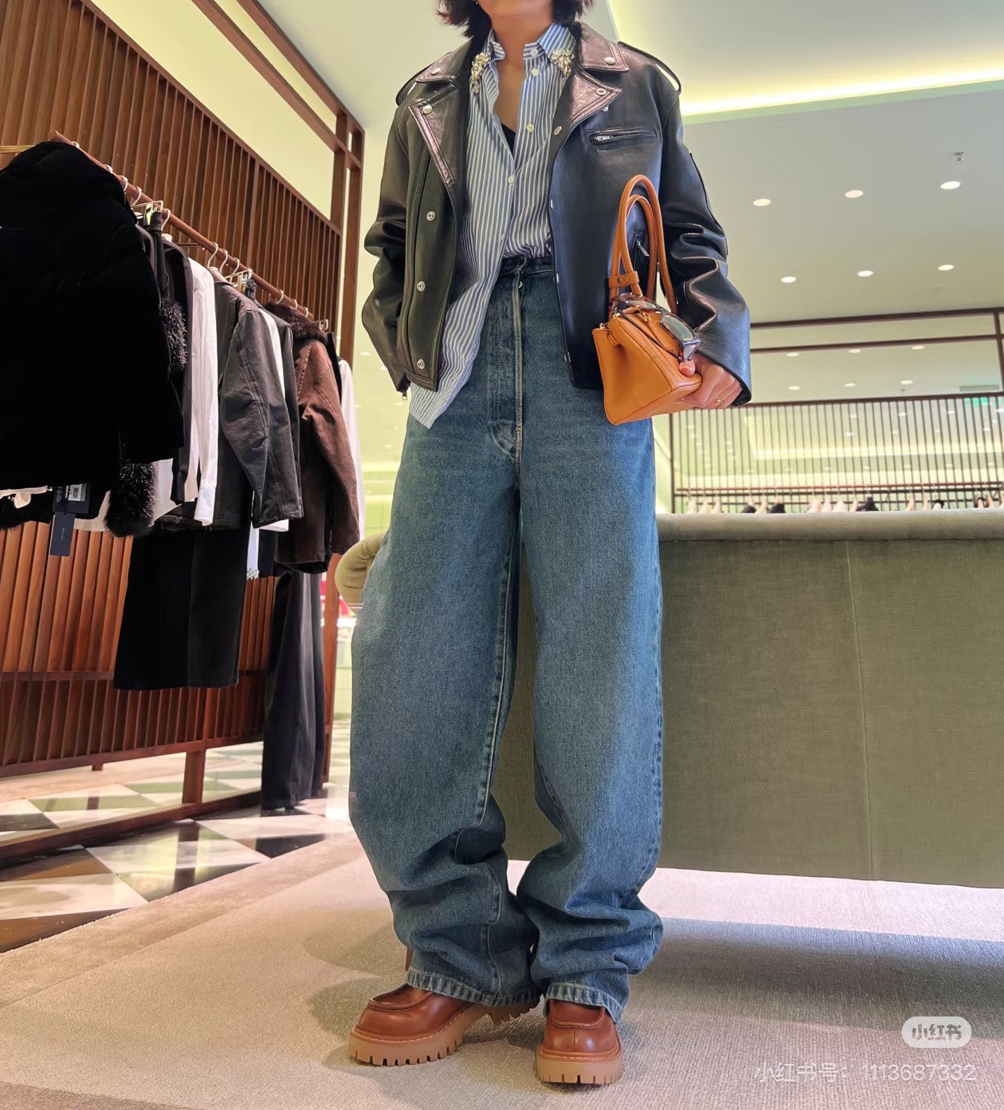 P 24fw leather jacket