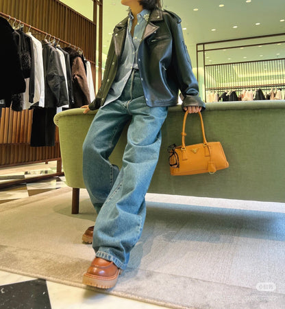 P 24fw leather jacket
