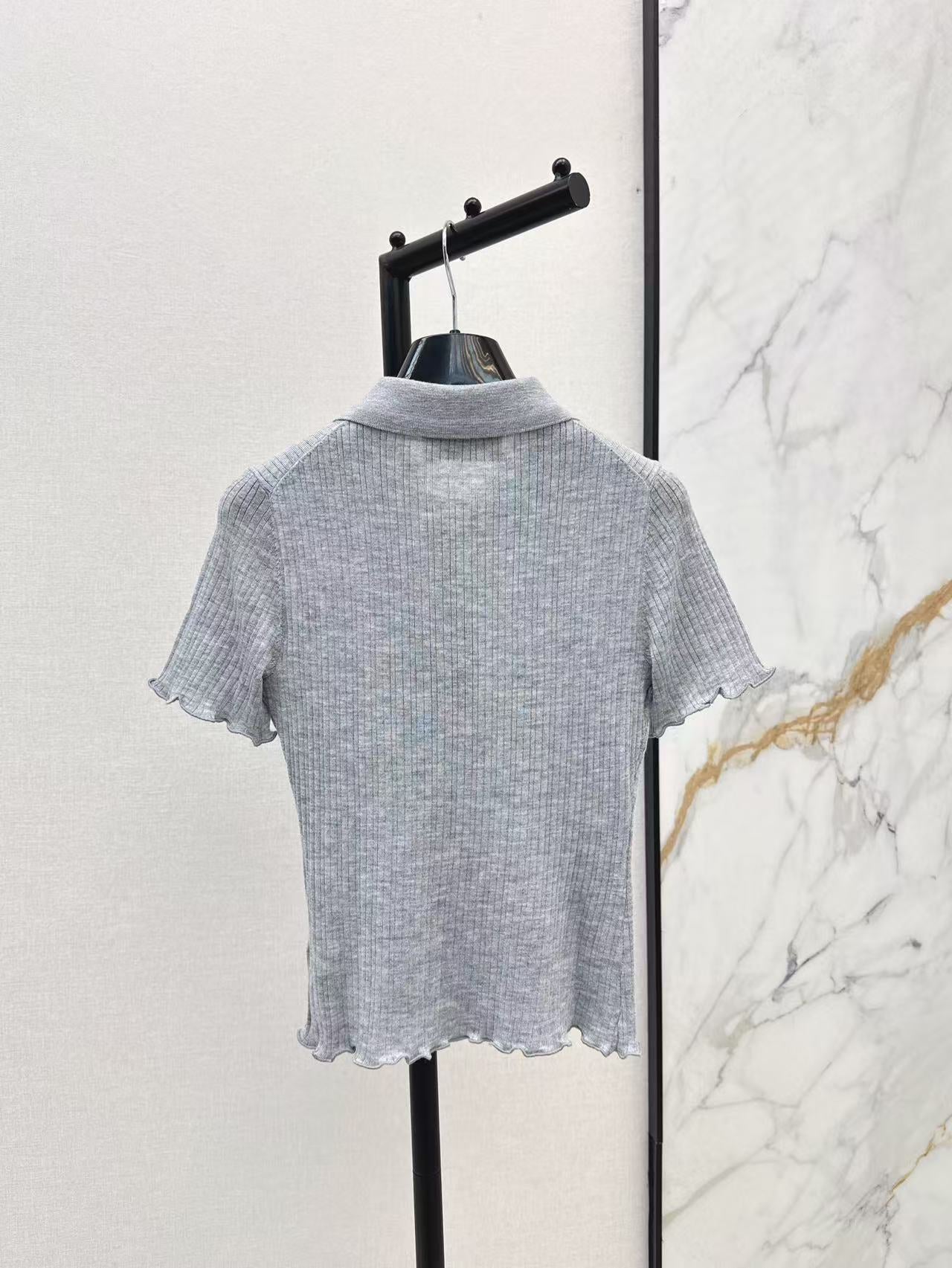 Fe 25ss knitted polo shirt