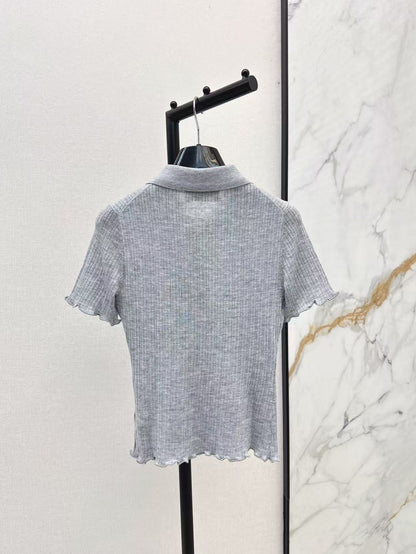 Fe 25ss knitted polo shirt