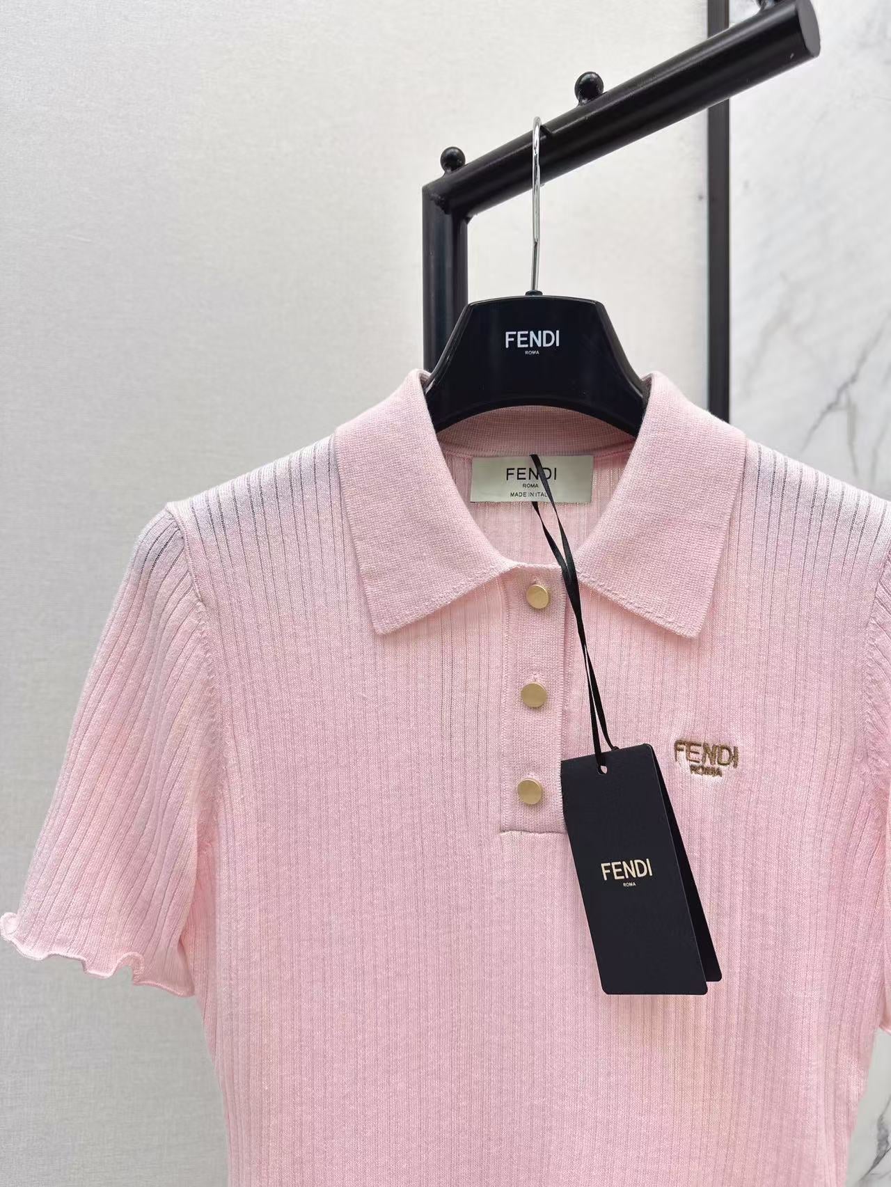 Fe 25ss knitted polo shirt