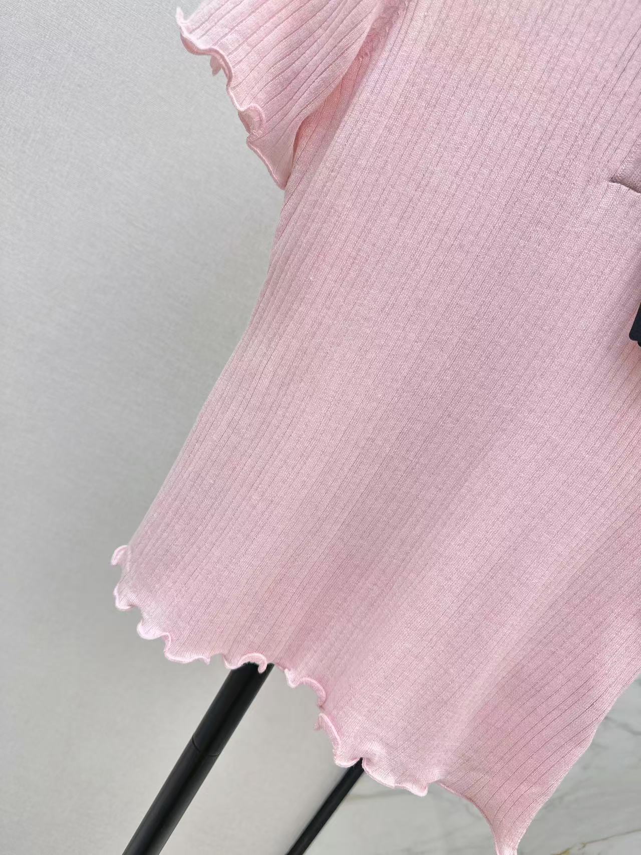 Fe 25ss knitted polo shirt