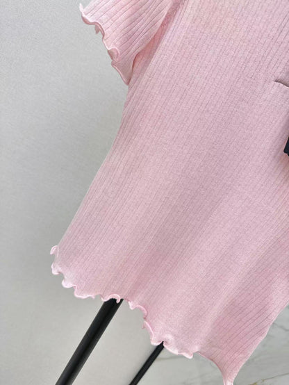 Fe 25ss knitted polo shirt