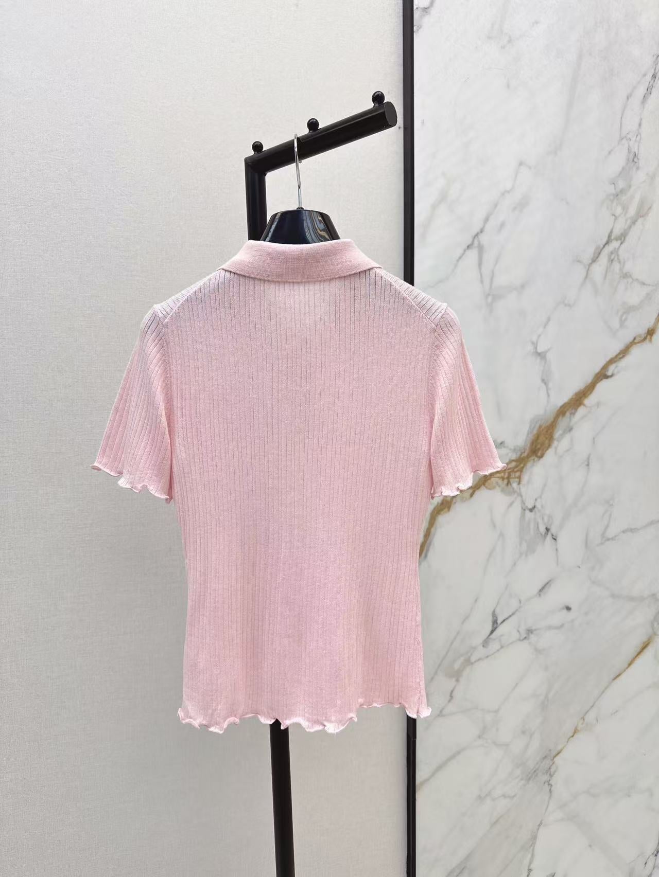 Fe 25ss knitted polo shirt