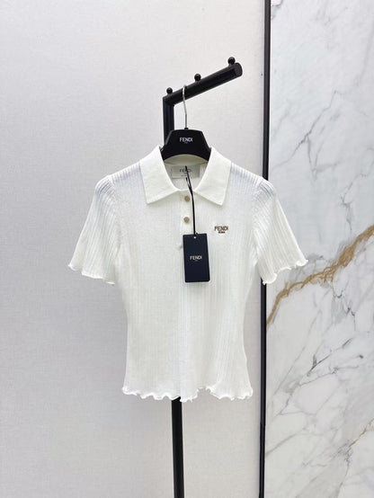 Fe 25ss knitted polo shirt