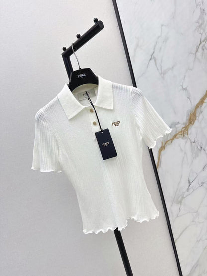 Fe 25ss knitted polo shirt