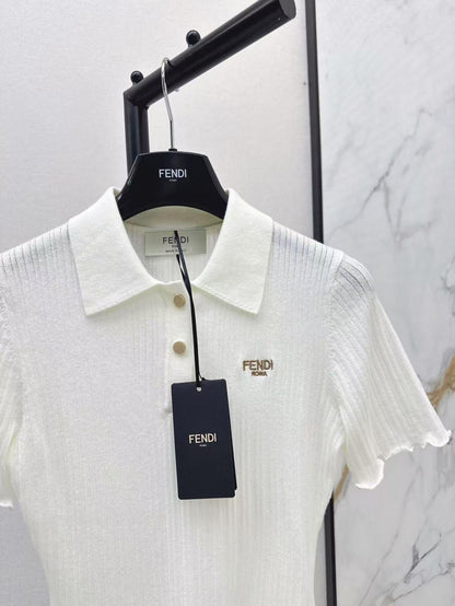 Fe 25ss knitted polo shirt