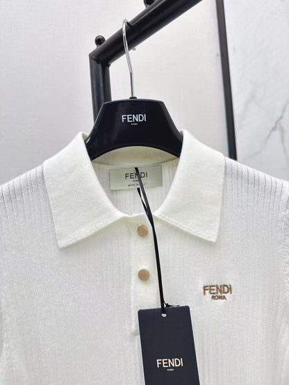Fe 25ss knitted polo shirt