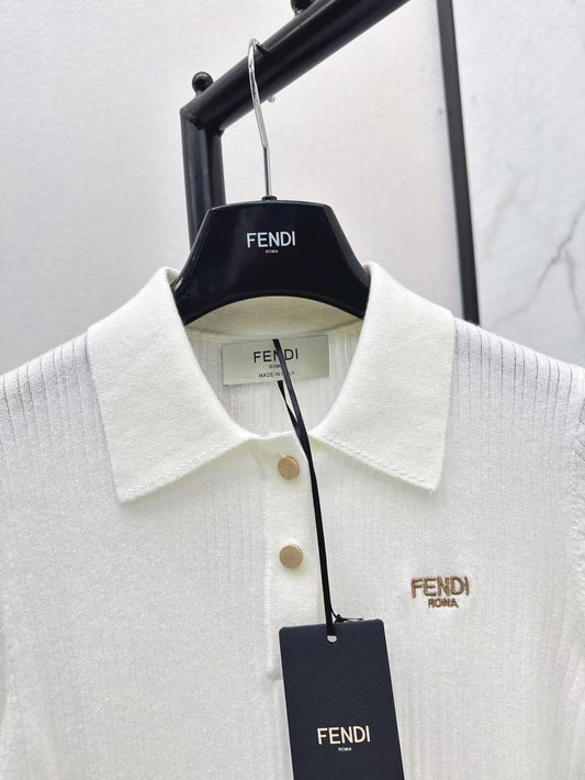 Fe 25ss knitted polo shirt