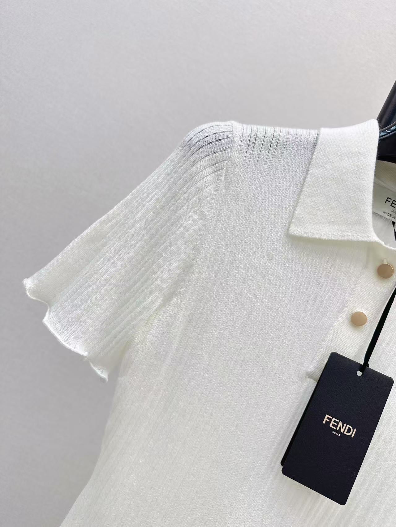 Fe 25ss knitted polo shirt