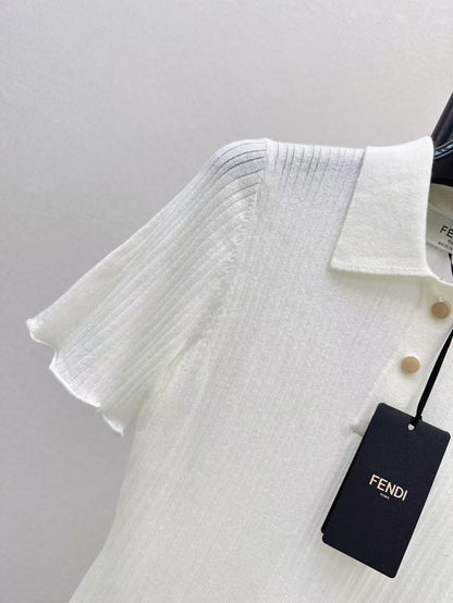 Fe 25ss knitted polo shirt