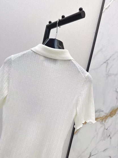 Fe 25ss knitted polo shirt