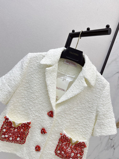 val 25ss beaded short sleeve jacket
